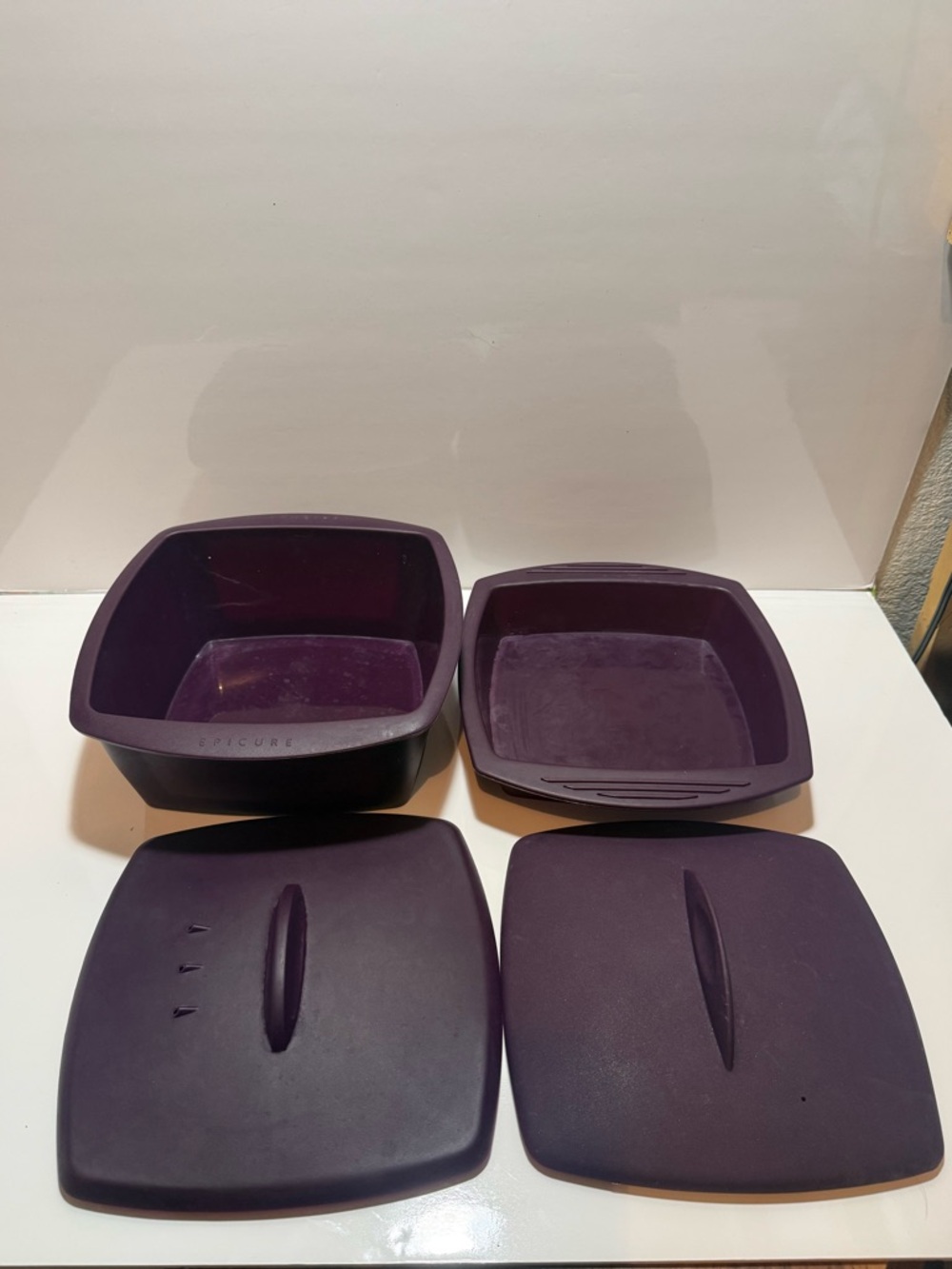Epicure Steamer Multipurpose Silicone Microwave Cooker Purple 4 Piece Set